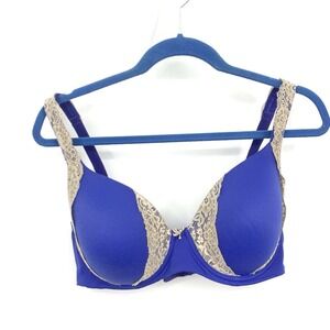 Soma Women Size 38DD Bra Embraceable Full Coverage Lace Trim Underwire Purple